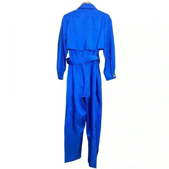 Joan Walters Petites Blue Jumpsuit Flight Suit Size 10
with Belt - Picture 2 of 7